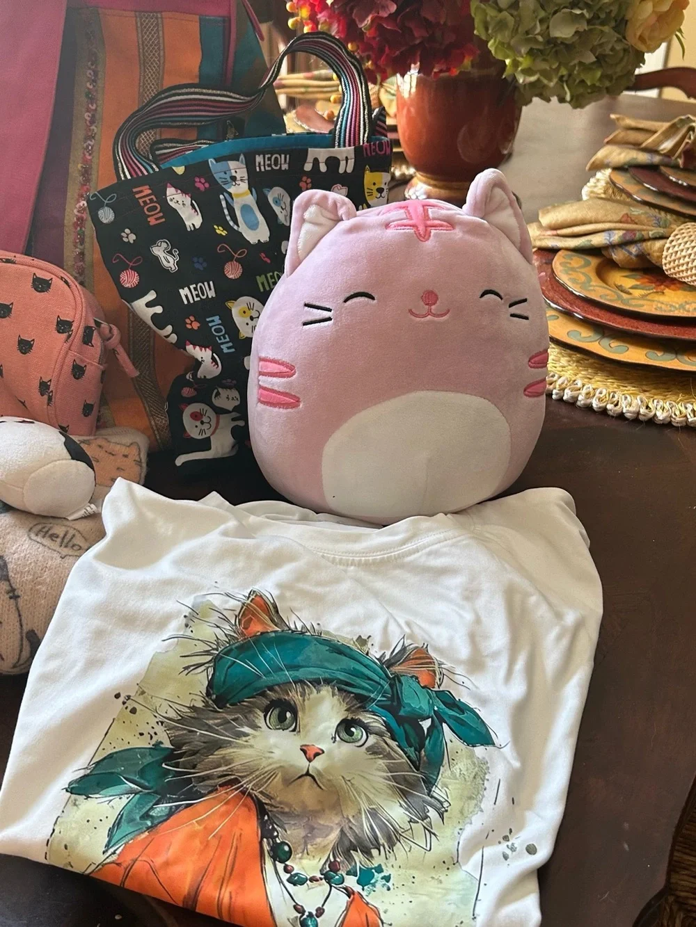 Laurel Burch Cat bag plus 7 cat items